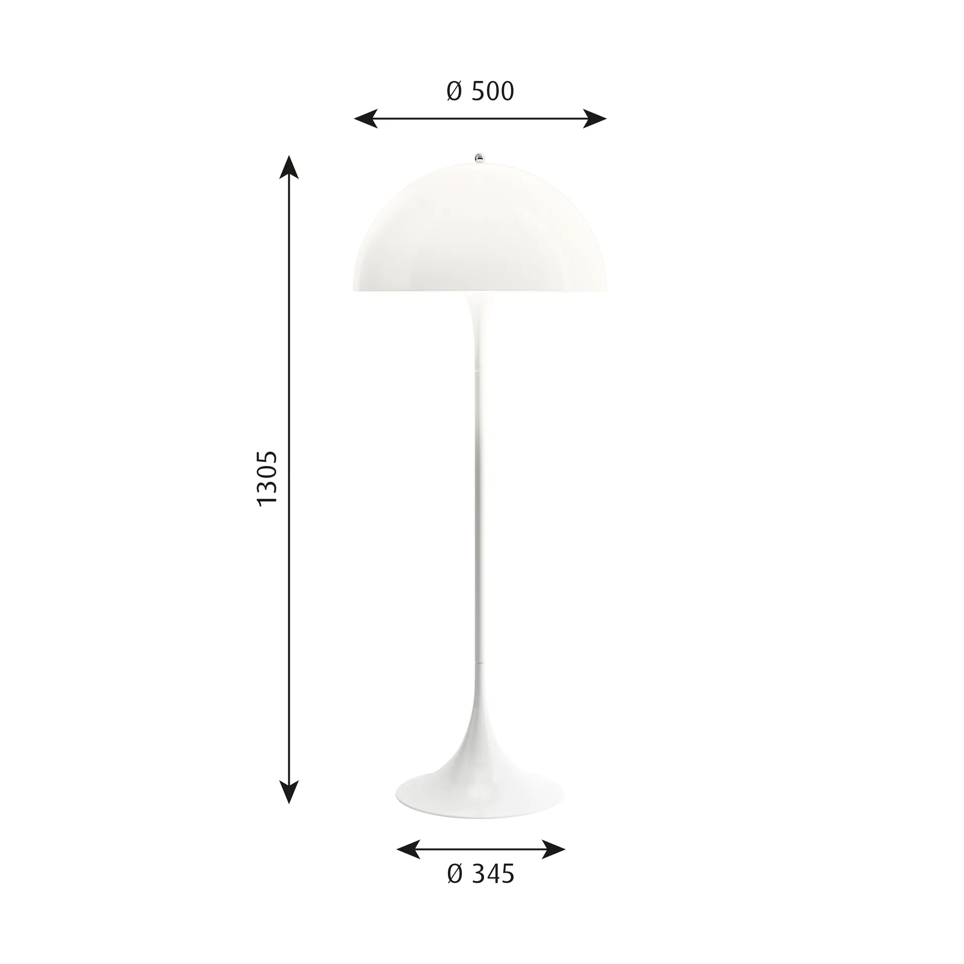 Panthella 500 Stehleuchte, V3, Opal White Louis Poulsen