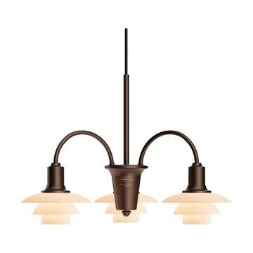 PH 1/1 Chandelier Centenary Edition Kronleuchter - Brass-dusty terracotta, 3-armig - Louis Poulsen