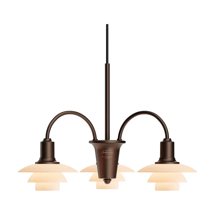 PH 1/1 Chandelier Centenary Edition Kronleuchter - Brass-dusty terracotta, 3-armig - Louis Poulsen