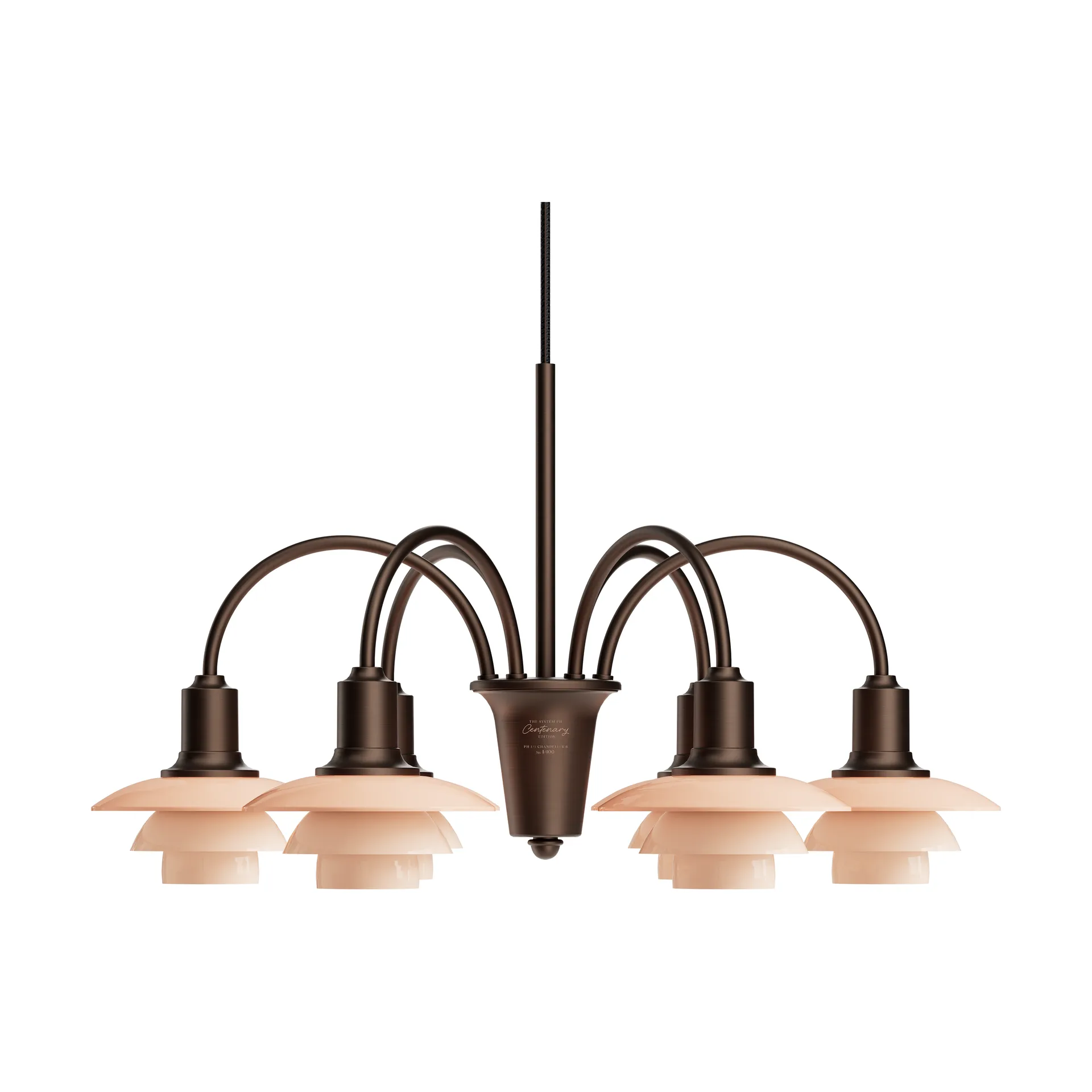PH 1/1 Chandelier Centenary Edition Kronleuchter, Brass-dusty terracotta, 6-armig Louis Poulsen