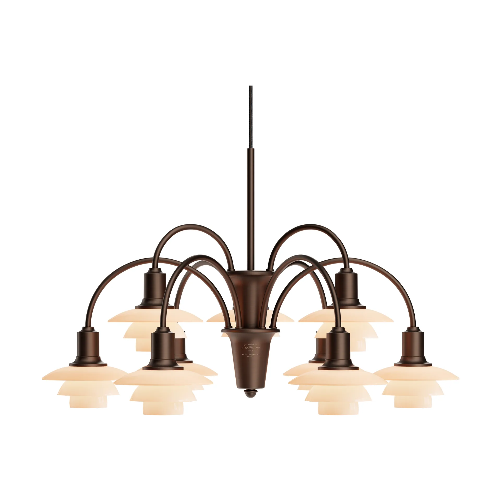 PH 1/1 Chandelier Centenary Edition Kronleuchter, Brass-dusty terracotta, 9-armig Louis Poulsen