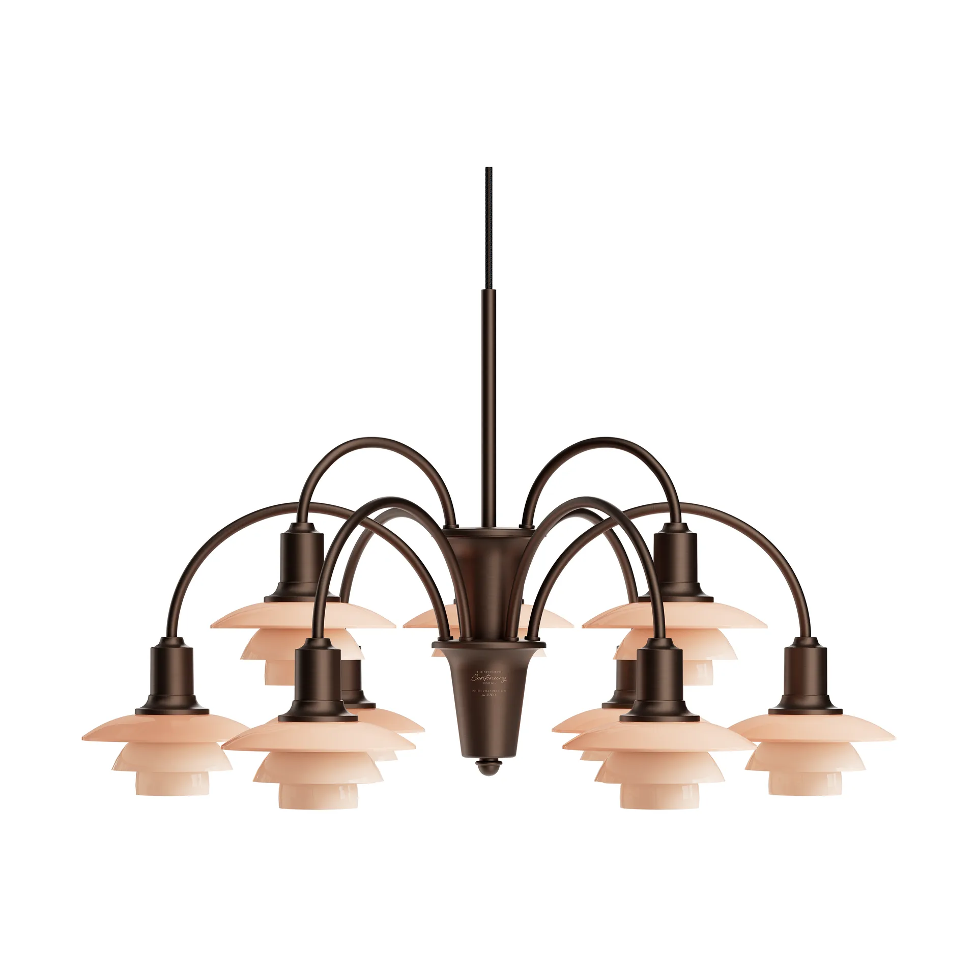 PH 1/1 Chandelier Centenary Edition Kronleuchter, Brass-dusty terracotta, 9-armig Louis Poulsen