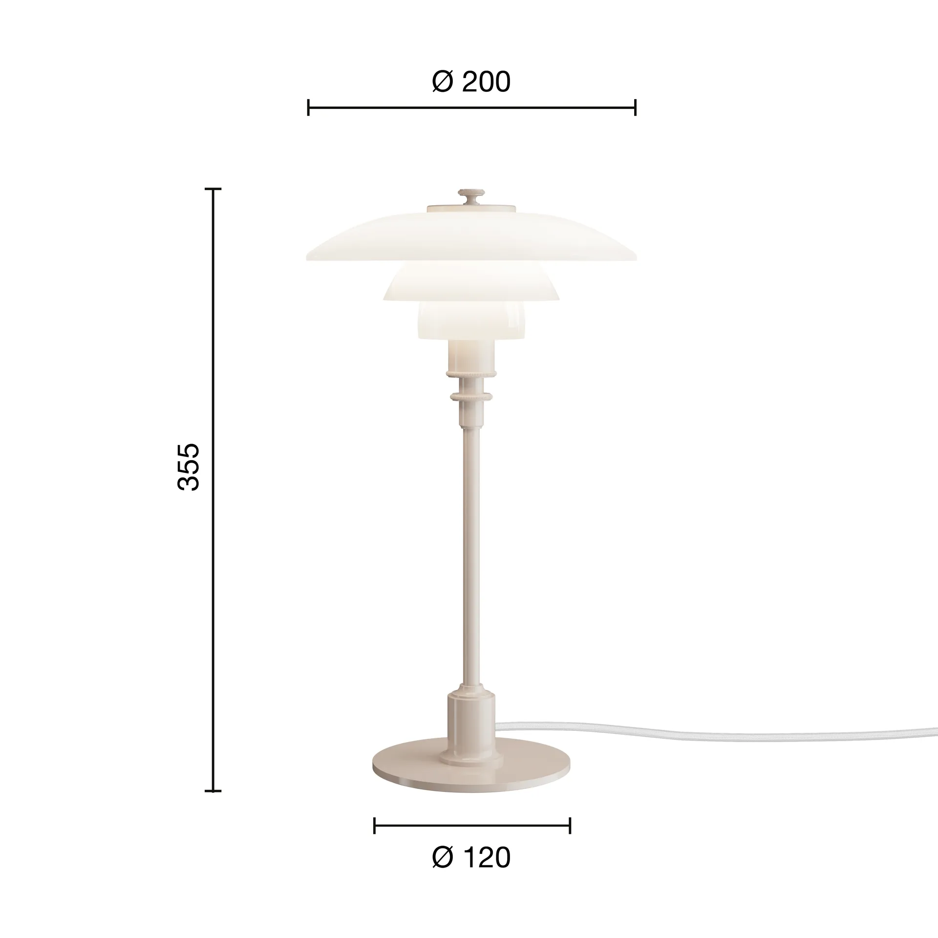 PH 2/1 Tischleuchte, Glänzend Beige Louis Poulsen