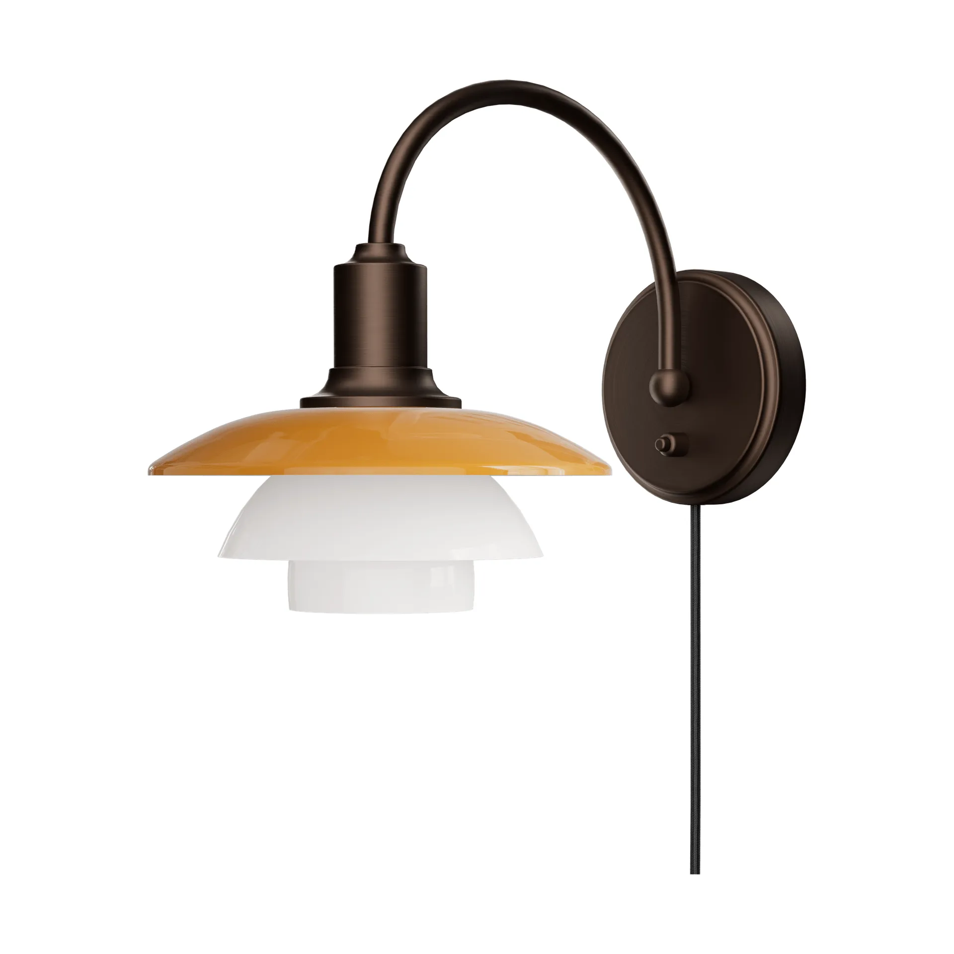 PH 2/2 Centenary Edition Wandleuchte, Amber-Opalweiß, Netzstecker Louis Poulsen