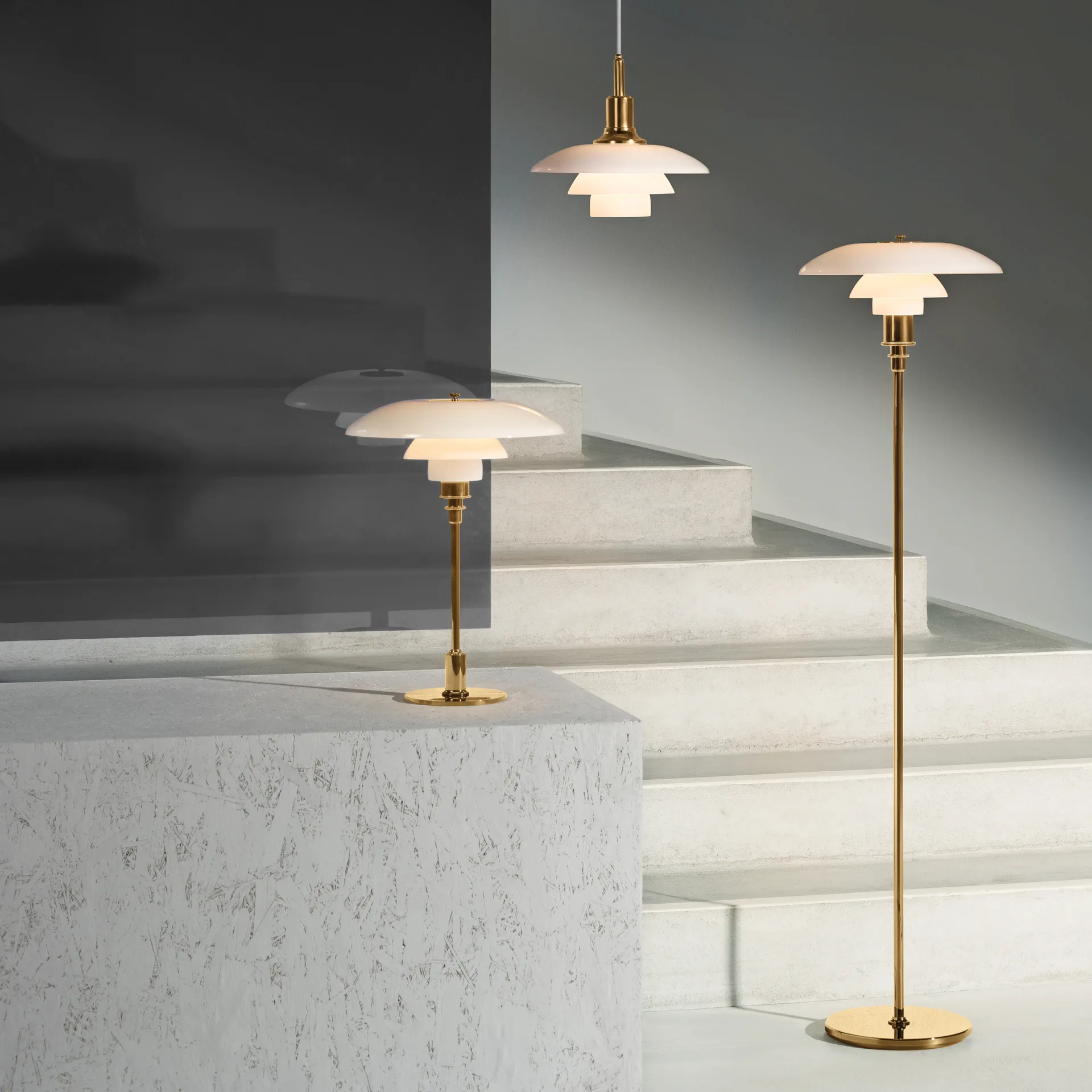 PH 3½-2½ Stehleuchte, Messing Louis Poulsen