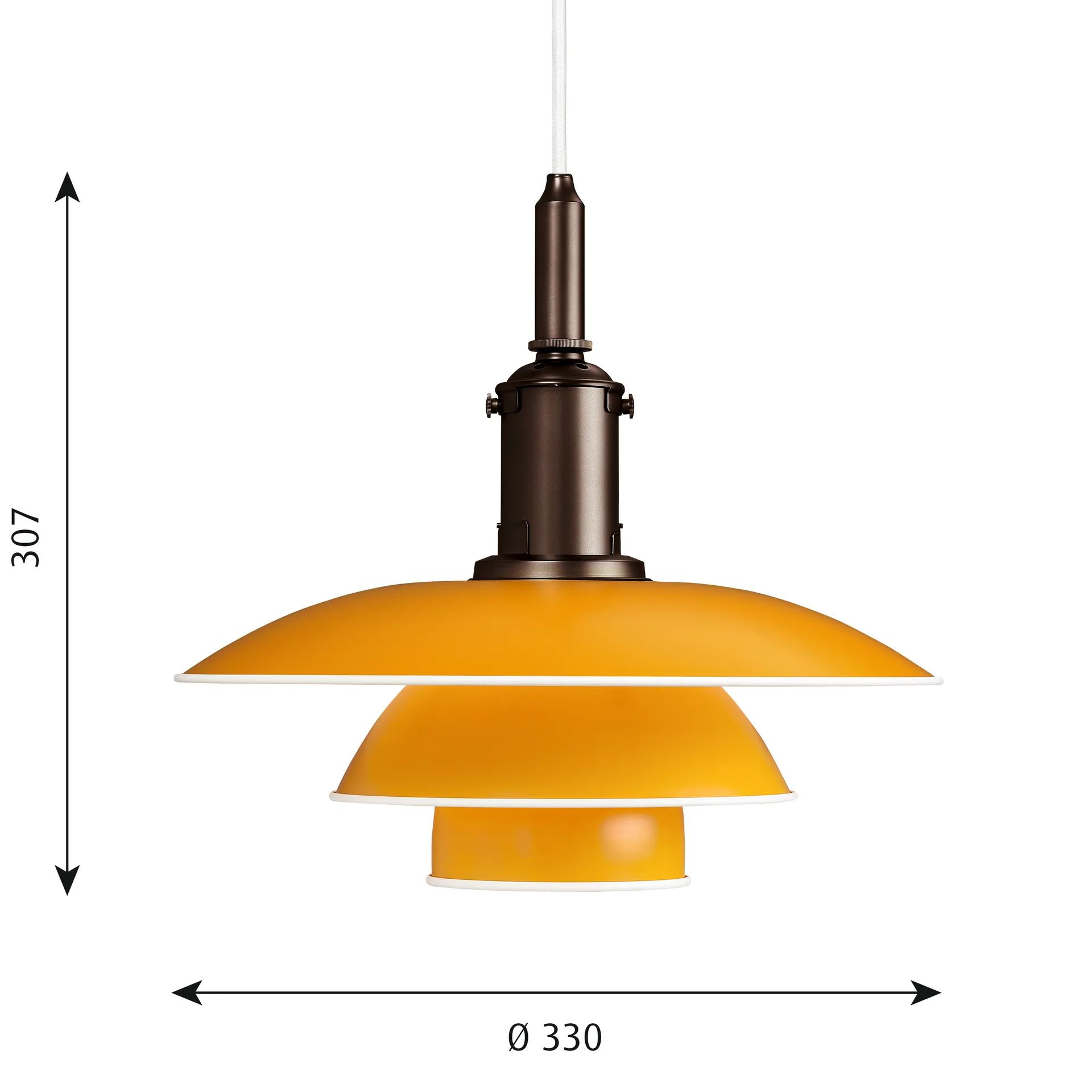 PH 3½-3 Pendelleuchte, Gelb Louis Poulsen