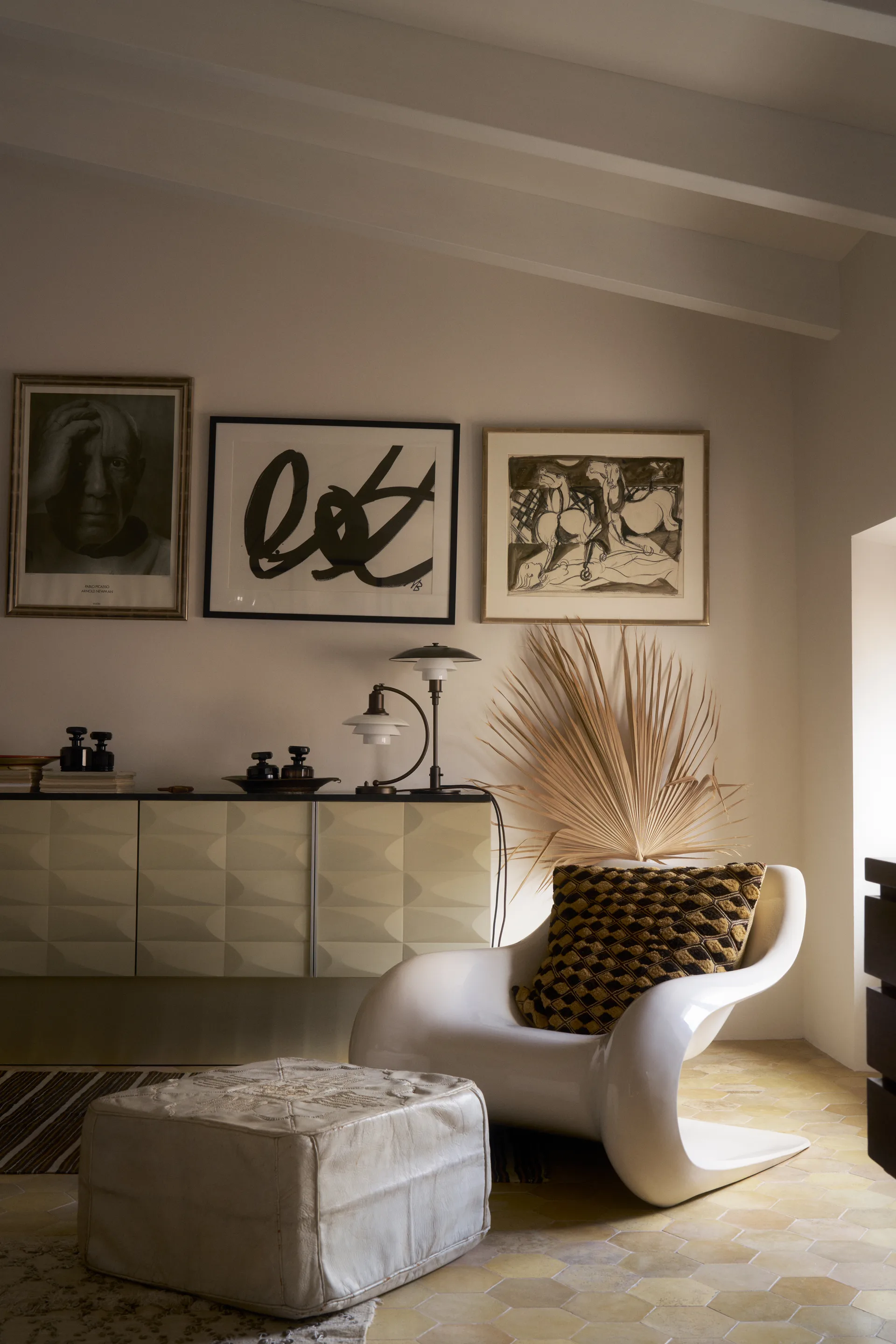 PH 3/2 Luna Tischleuchte, Aged brass-opalglas Louis Poulsen