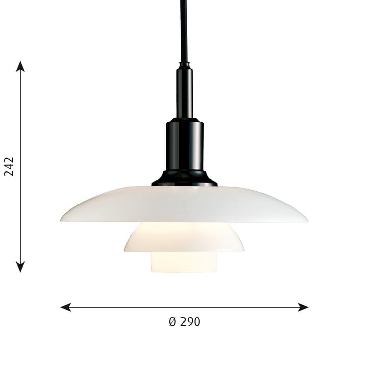 PH 3/2 Pendelleuchte, Schwarz Louis Poulsen
