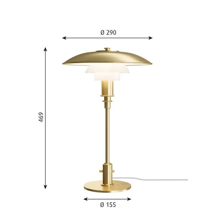 PH 3/2 Tischleuchte Limited Edition, Messing-Opalglas Louis Poulsen