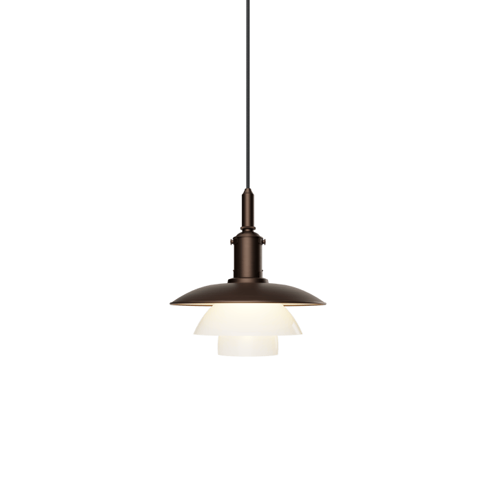 PH 3/3 Luna Pendelleuchte, Aged brass-opalglas Louis Poulsen