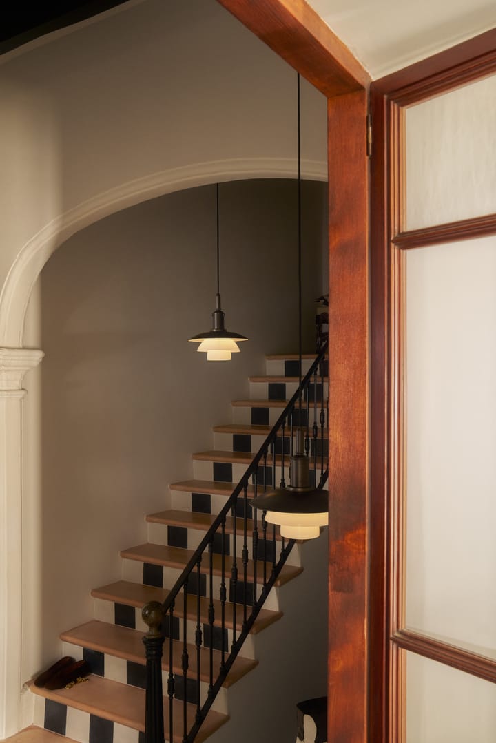 PH 3/3 Luna Pendelleuchte, Aged brass-opalglas Louis Poulsen