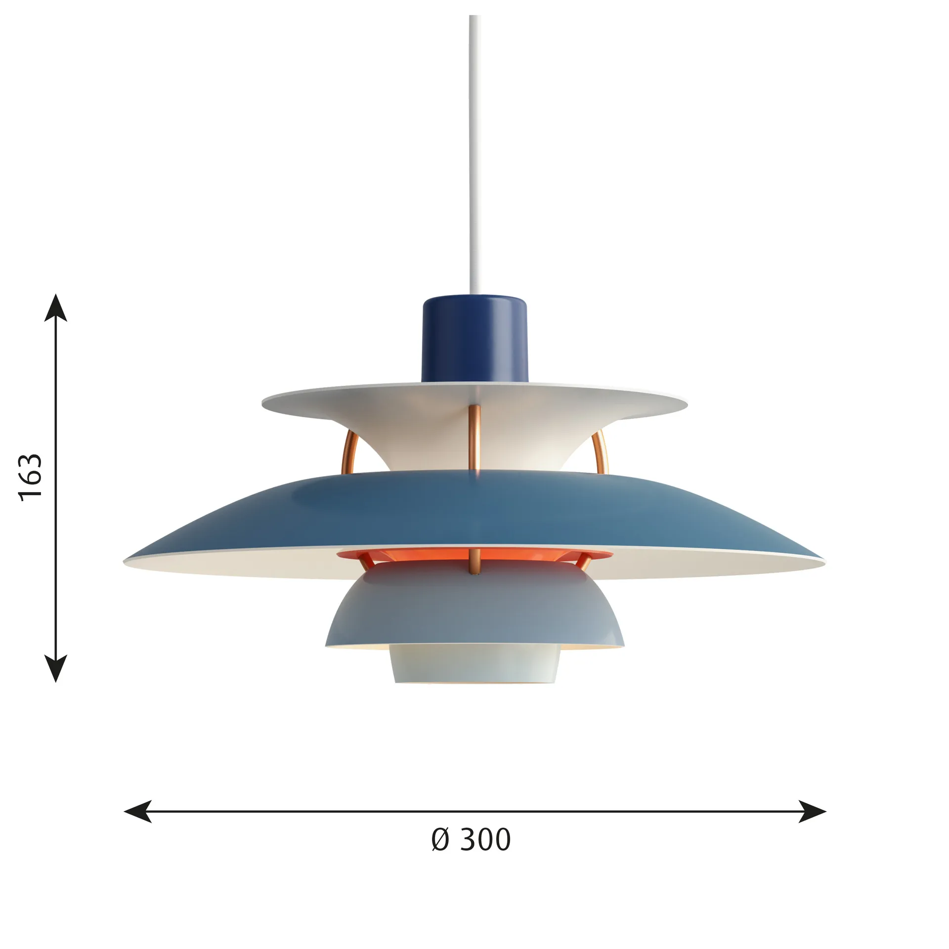 PH 5 Pendelleuchte, Ø300, Blau Louis Poulsen