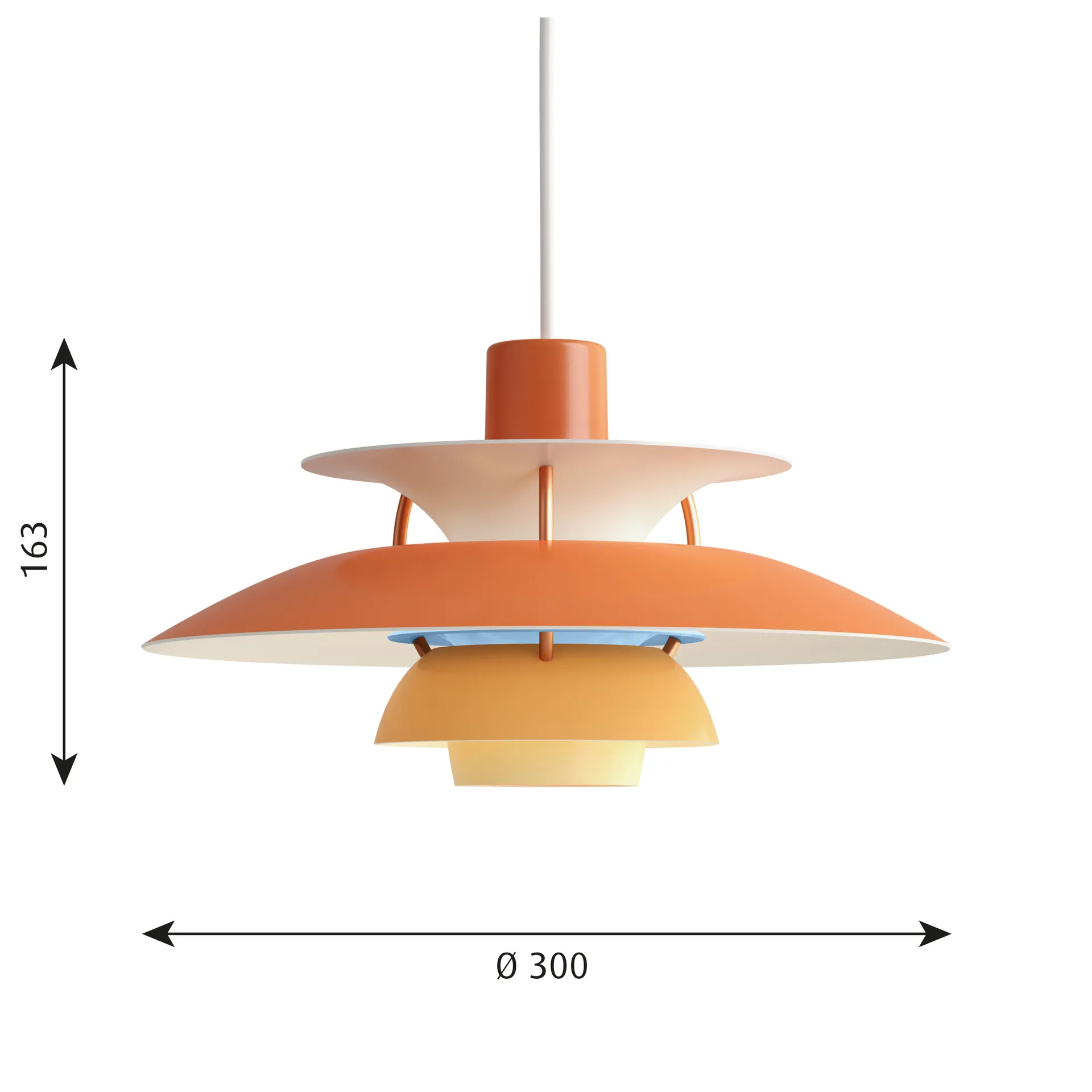 PH 5 Pendelleuchte, Ø300, Orange Louis Poulsen