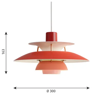 PH 5 Pendelleuchte - Ø300, Rot - Louis Poulsen
