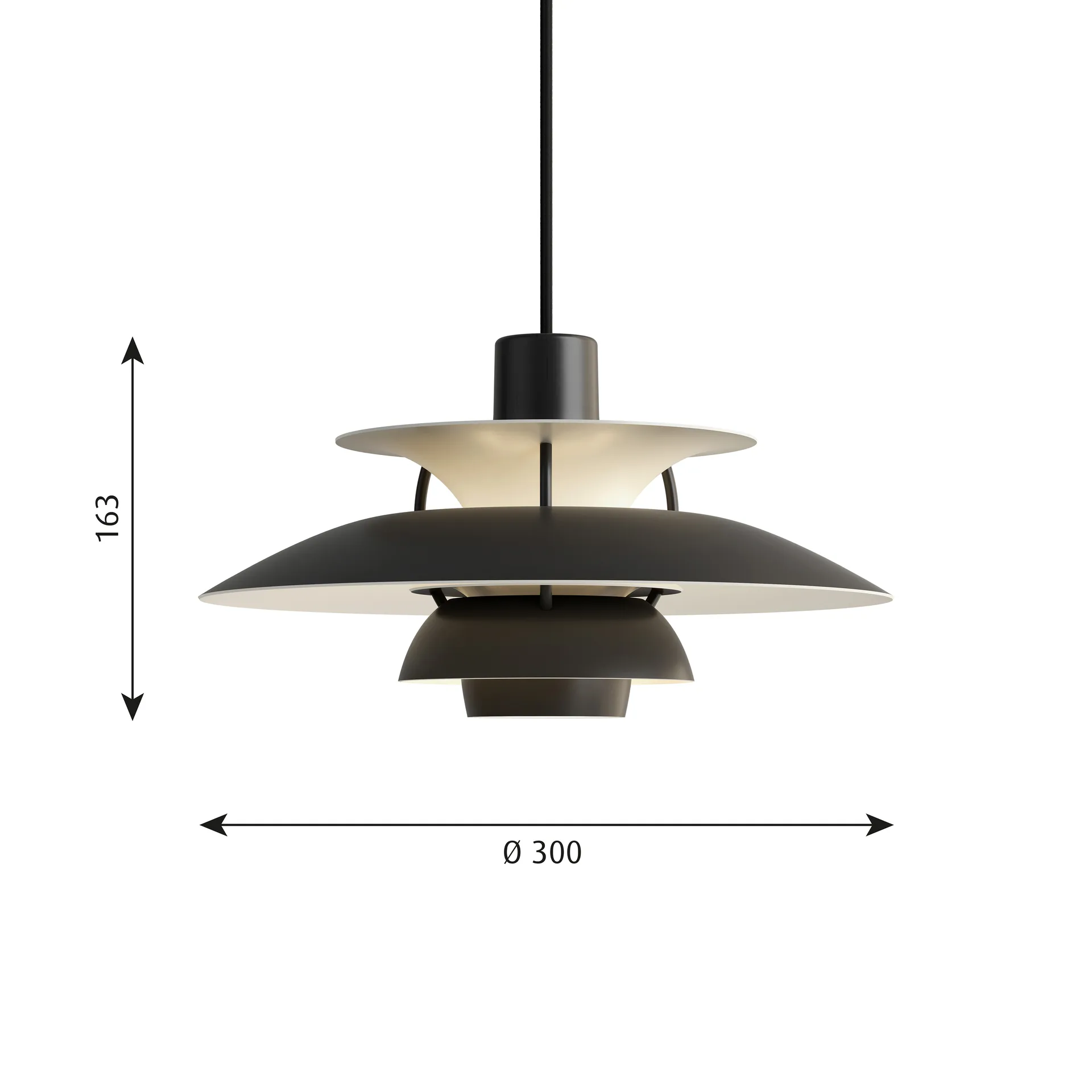 PH 5 Pendelleuchte, Ø300, Schwarz Louis Poulsen