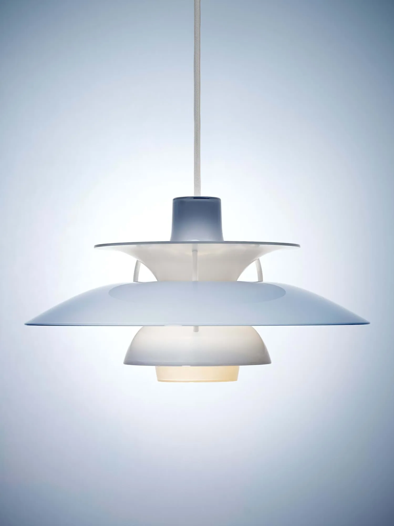 PH 5 Pendelleuchte, Ø320, Opal pale blue Louis Poulsen