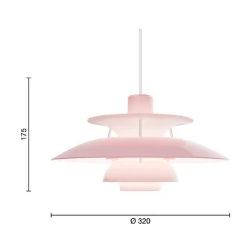 PH 5 Pendelleuchte - Ø320, Opal pale rose - Louis Poulsen