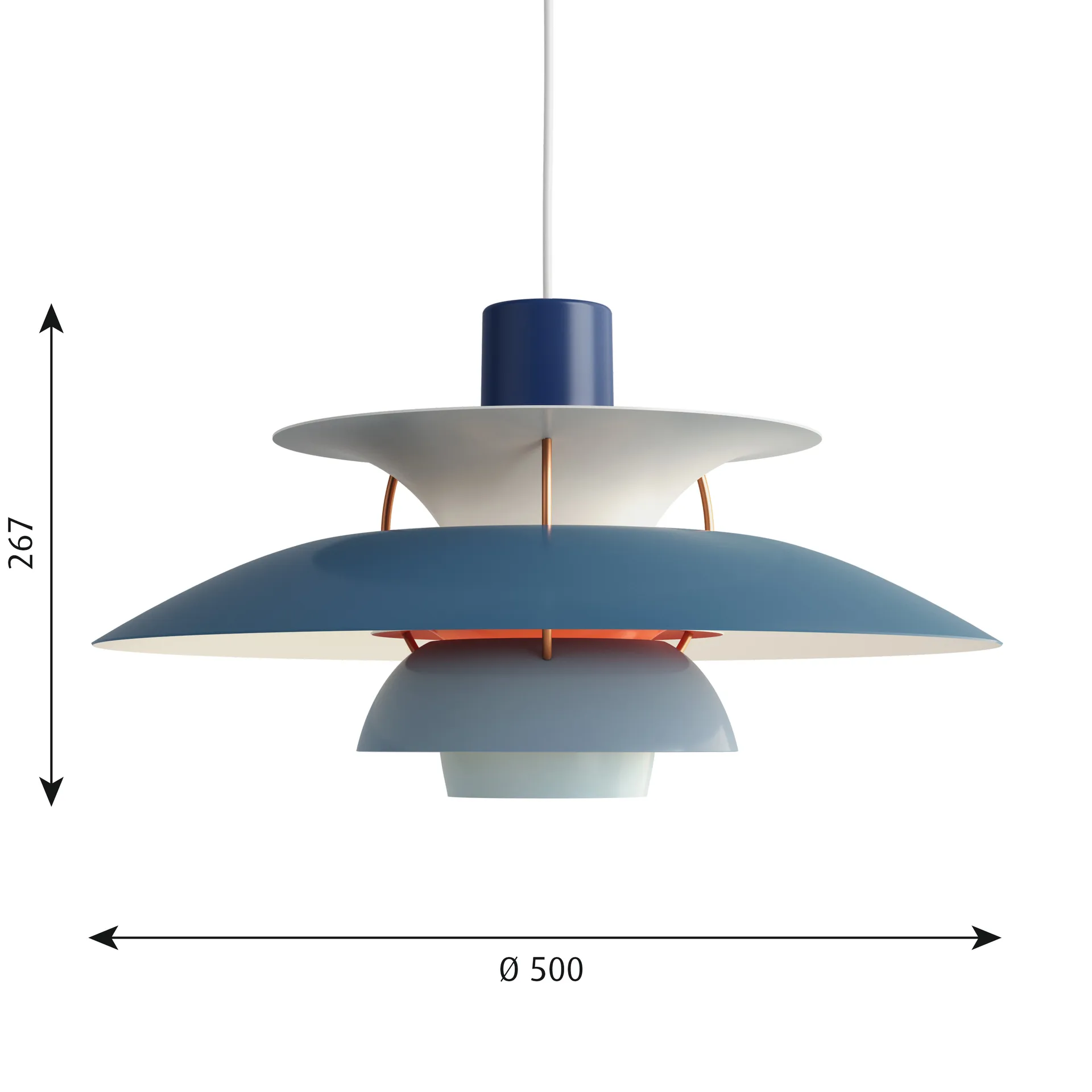 PH 5 Pendelleuchte, Ø500, Blau Louis Poulsen