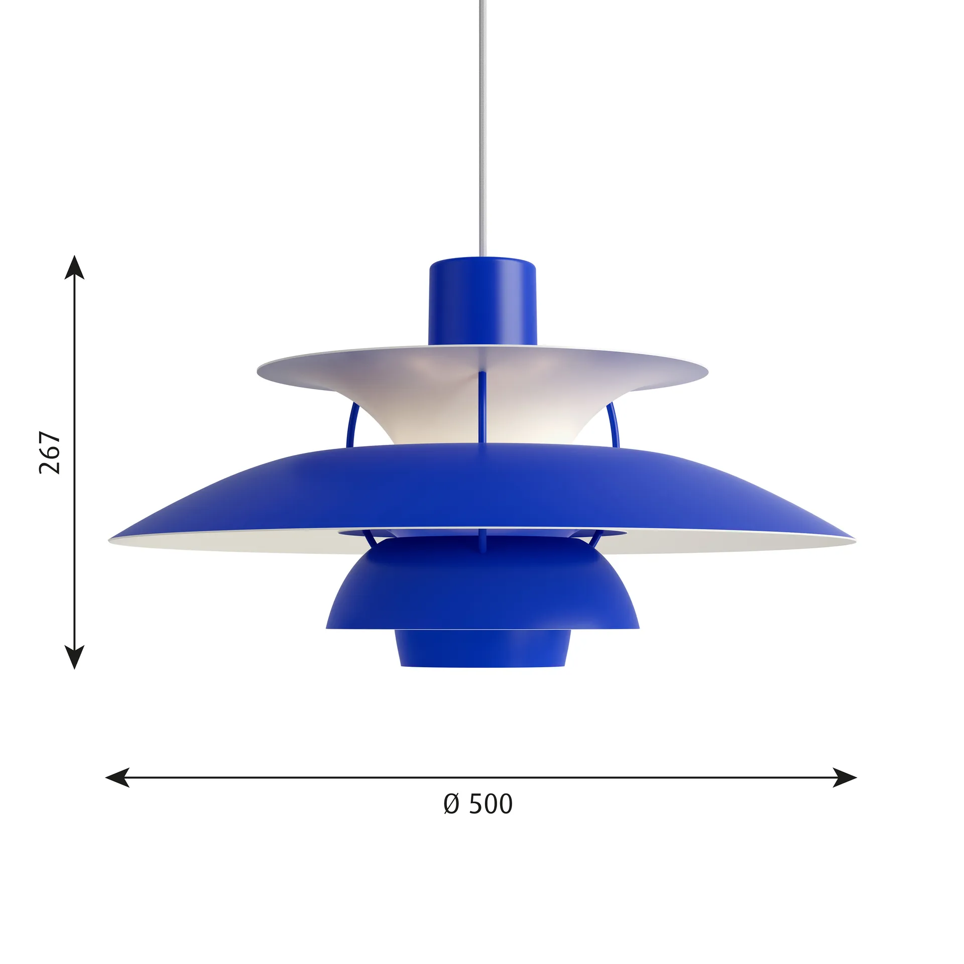 PH 5 Pendelleuchte, Ø500, Blau Louis Poulsen