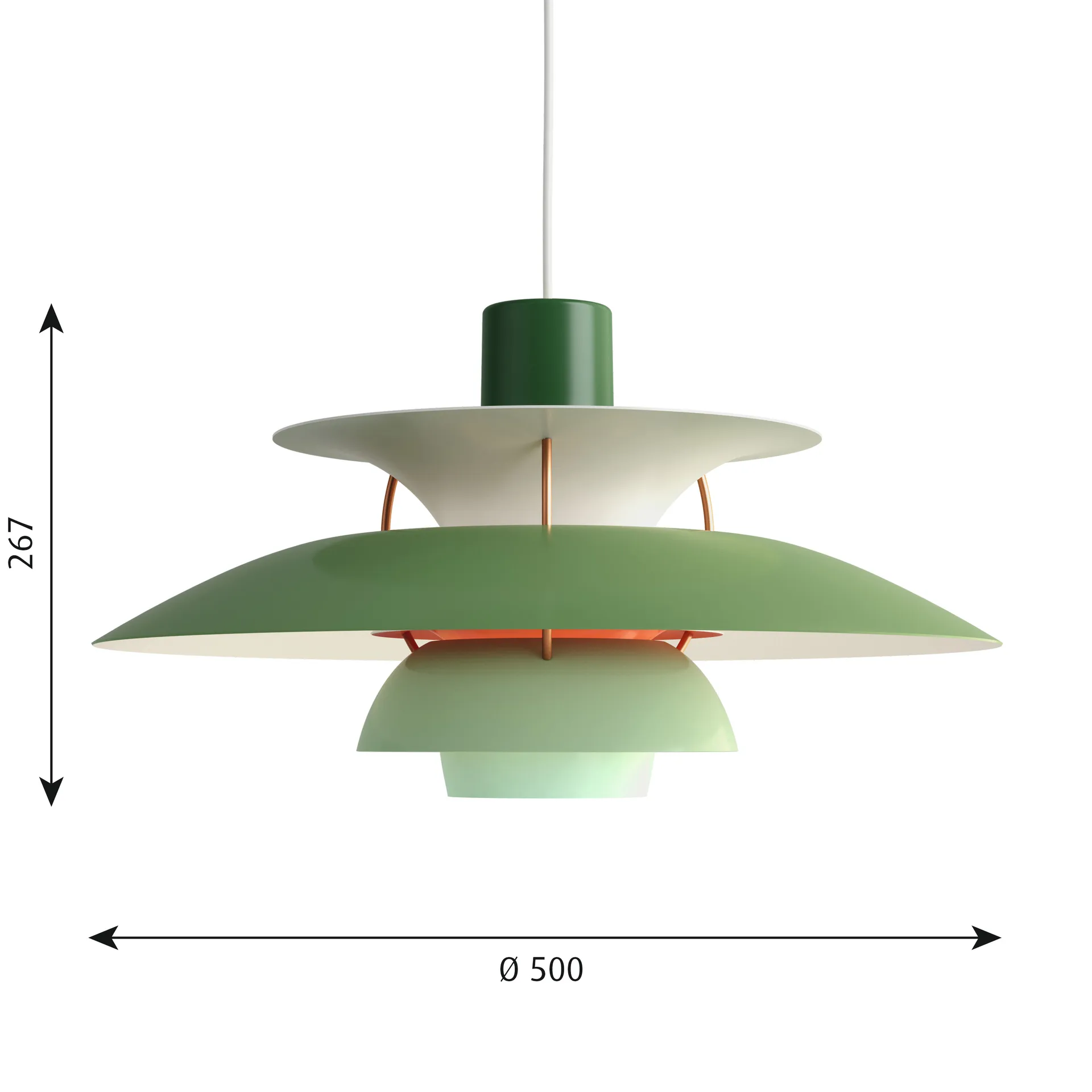 PH 5 Pendelleuchte, Ø500, Grün Louis Poulsen