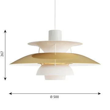 PH 5 Pendelleuchte - Ø500, Messing - Louis Poulsen