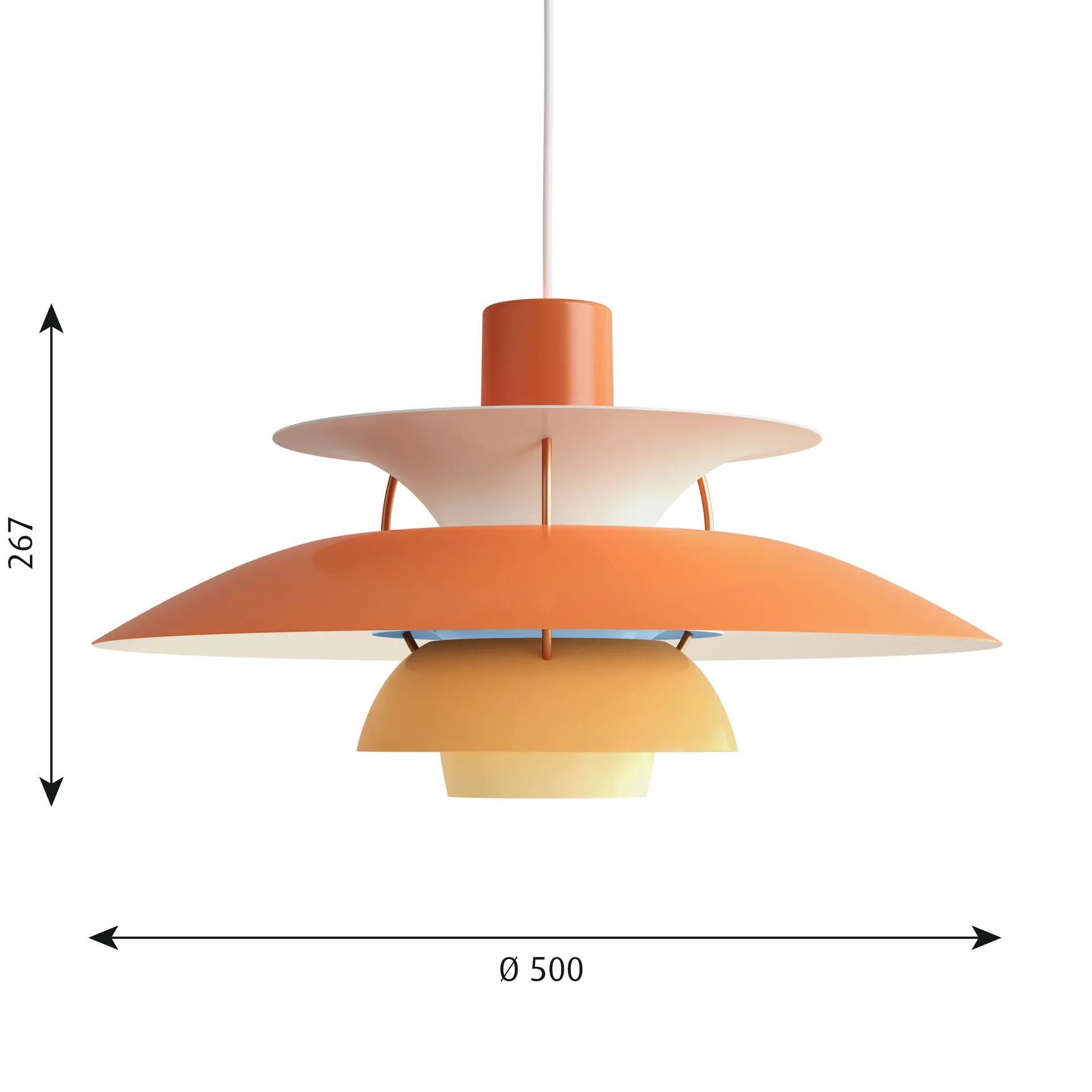 PH 5 Pendelleuchte, Ø500, Orange Louis Poulsen