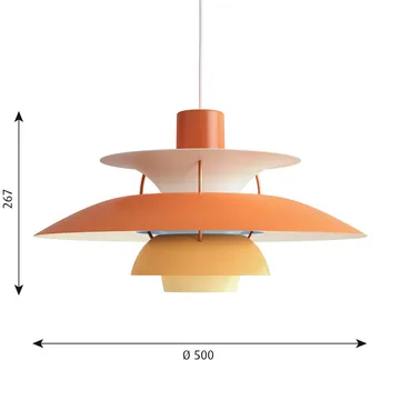 PH 5 Pendelleuchte - Ø500, Orange - Louis Poulsen