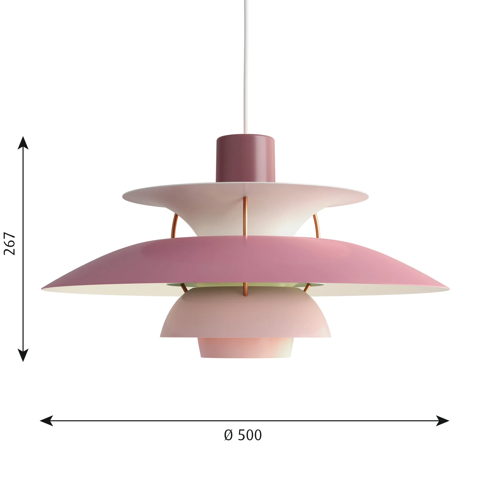 PH 5 Pendelleuchte, Ø500, Rosa Louis Poulsen