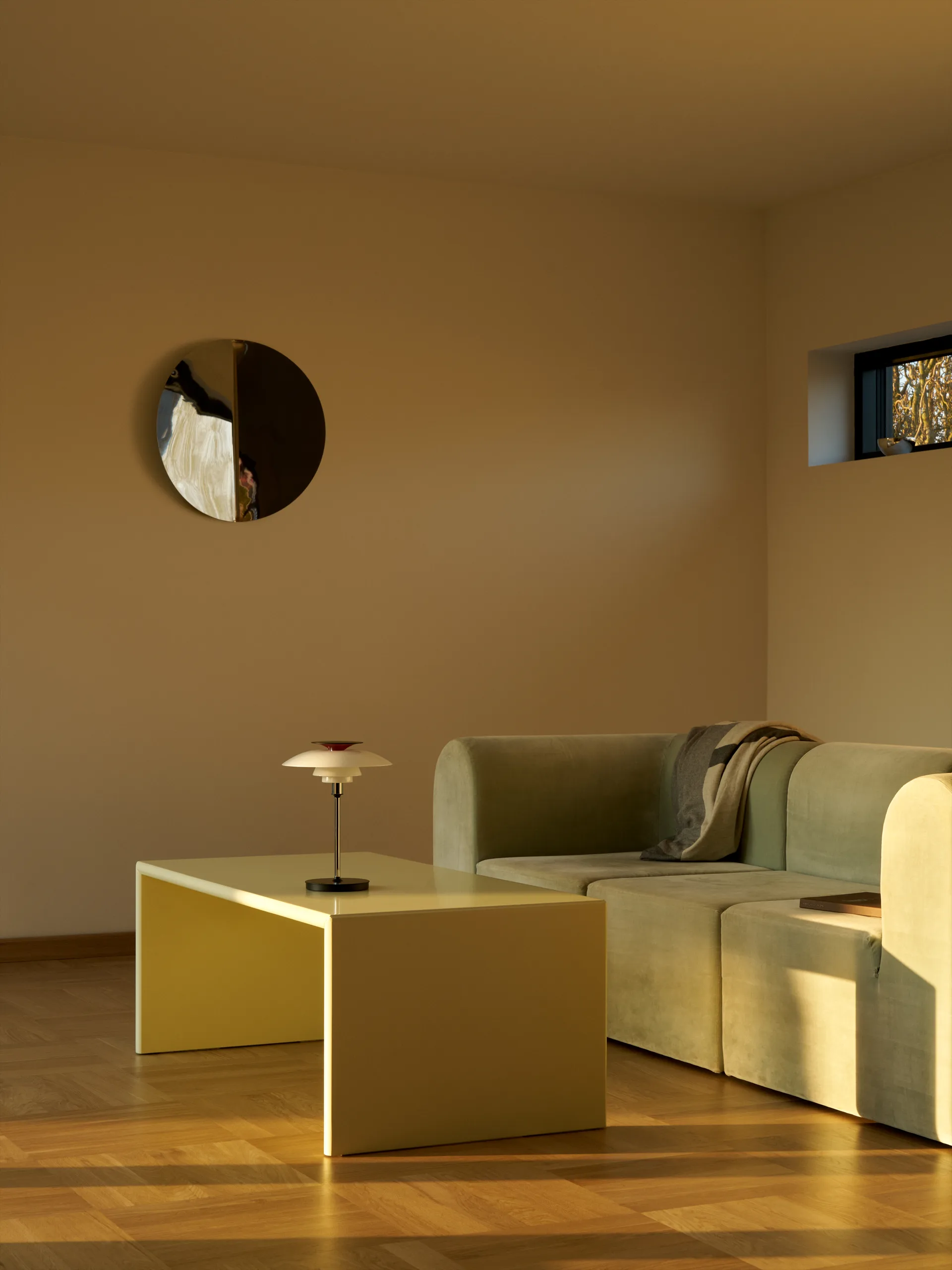 PH 80 portabel Tischleuchte, Weiß Opal, verchromt Louis Poulsen