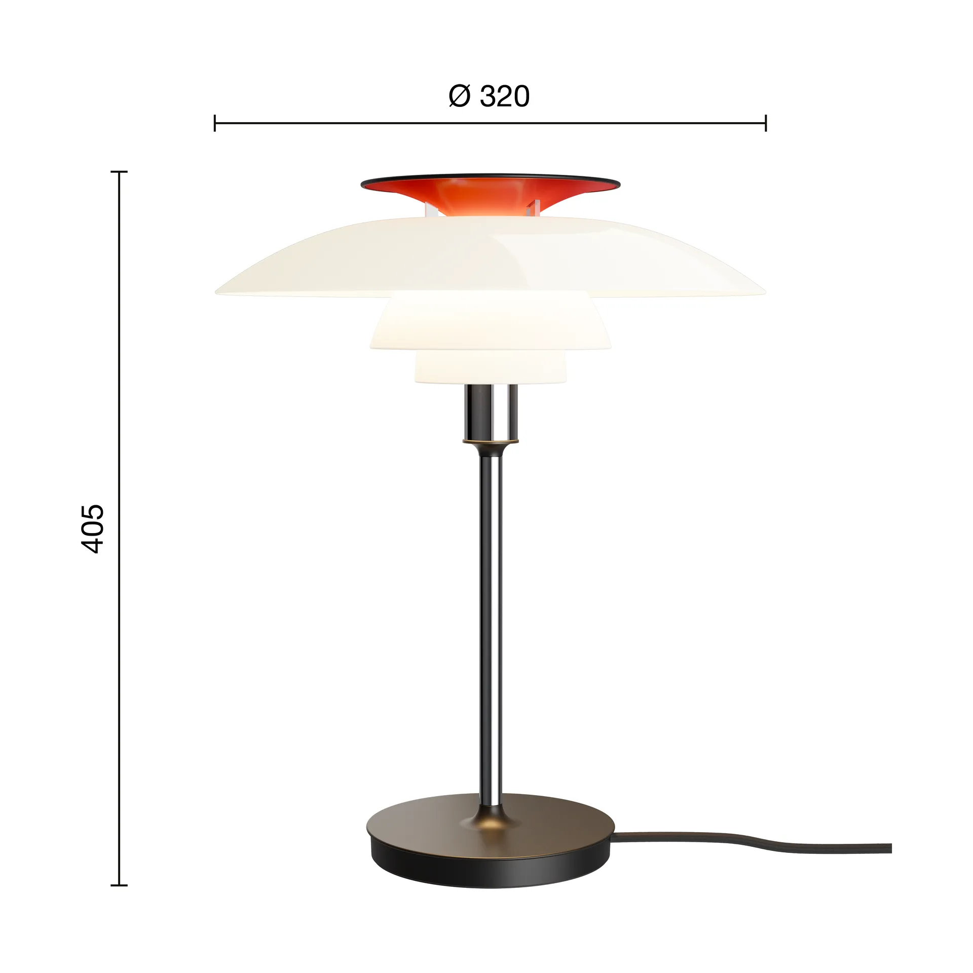 PH 80 Tischleuchte, Weißes Opalglas, verchromt Louis Poulsen