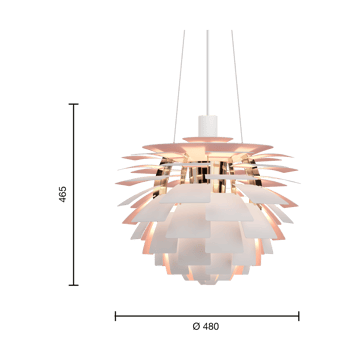 PH Artichoke Anniversary edition Pendelleuchte - Matte white-pale rose Ø48 cm - Louis Poulsen