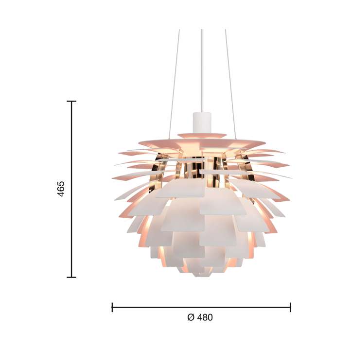 PH Artichoke Anniversary edition Pendelleuchte - Matte white-pale rose Ø48 cm - Louis Poulsen