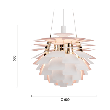 PH Artichoke Anniversary edition Pendelleuchte - Matte white-pale rose Ø60 cm - Louis Poulsen