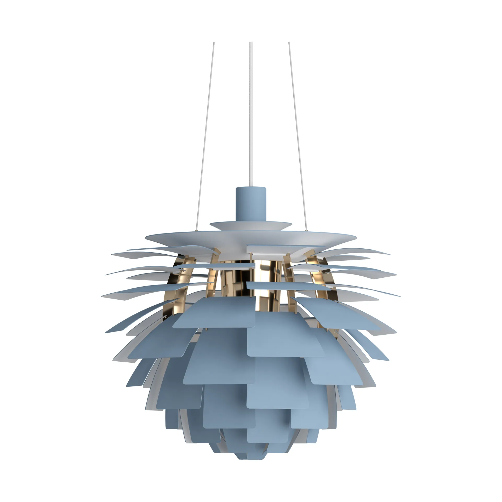 PH Artichoke Pendelleuchte Ø48cm, Dusty blue-brass metallised Louis Poulsen
