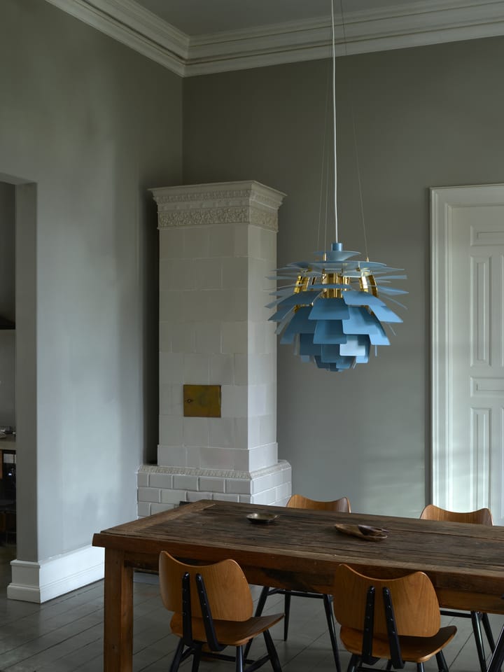 PH Artichoke Pendelleuchte Ø48cm, Dusty blue-brass metallised Louis Poulsen