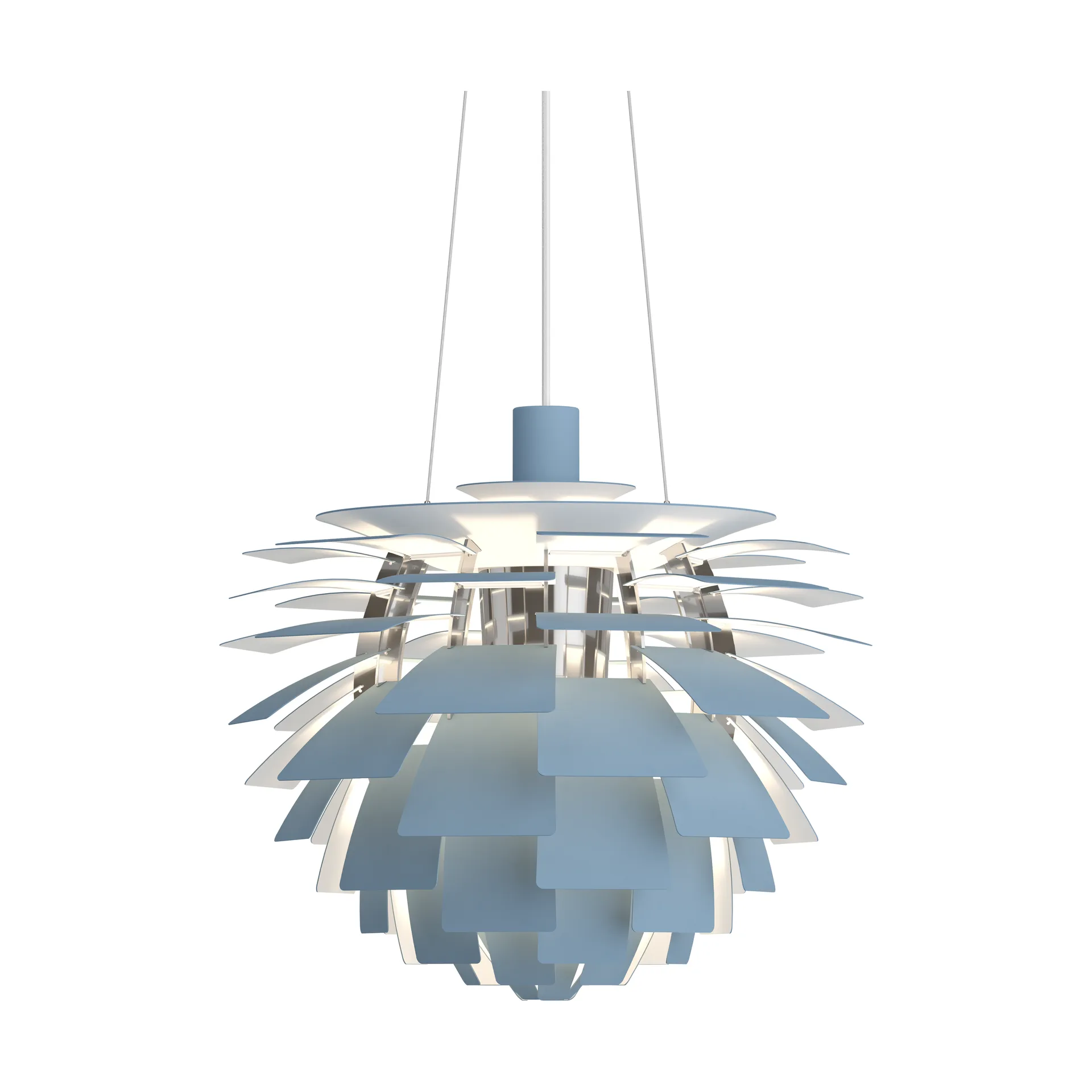 PH Artichoke Pendelleuchte Ø48cm, Dusty blue-high lustre chrome plated Louis Poulsen