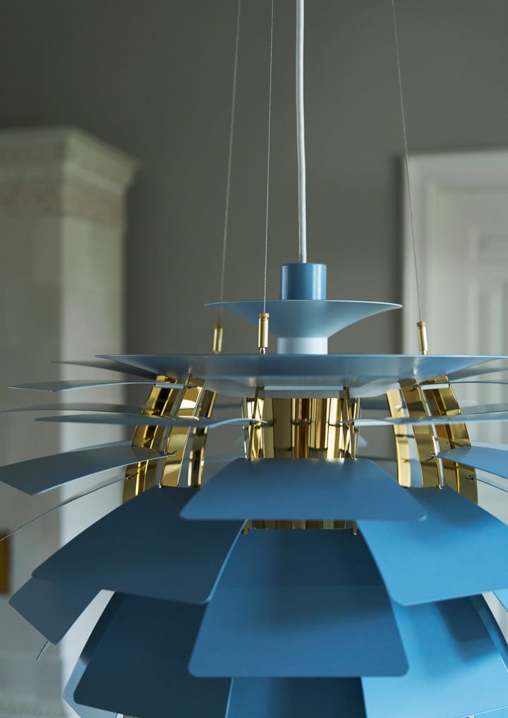 PH Artichoke Pendelleuchte Ø60cm, Dusty blue-brass metallised Louis Poulsen
