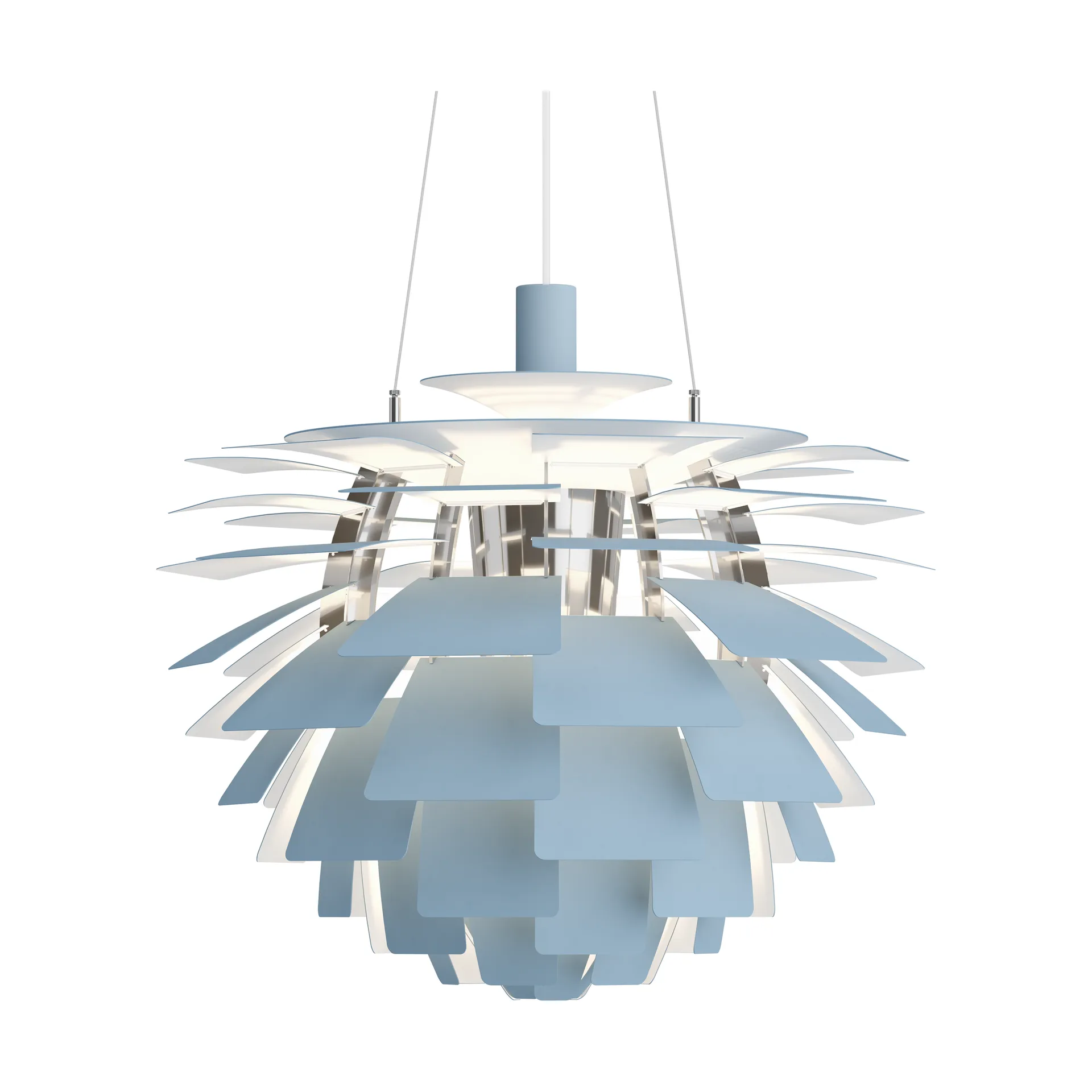 PH Artichoke Pendelleuchte Ø60cm, Dusty blue-high lustre chrome plated Louis Poulsen