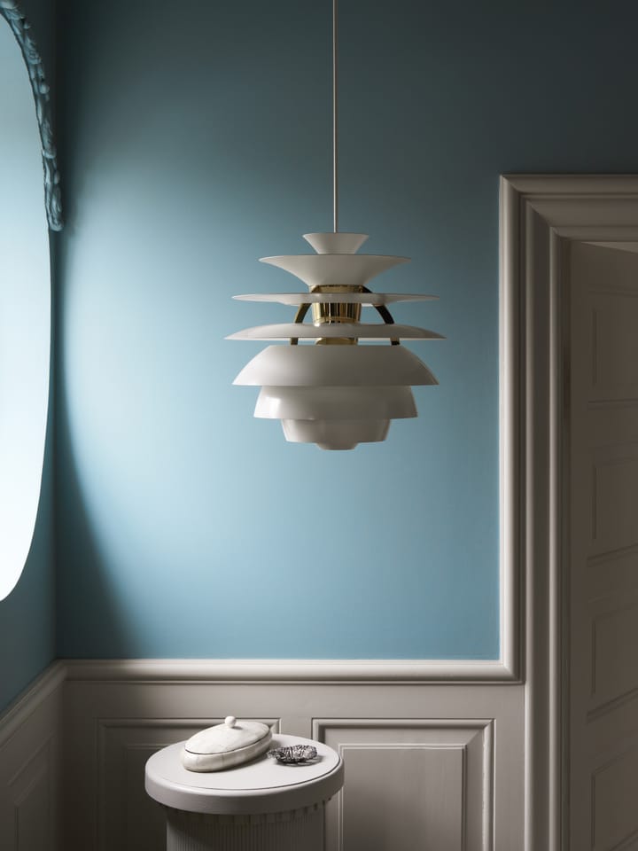 PH Snowball Pendelleuchte, Dusty blue-brass Louis Poulsen