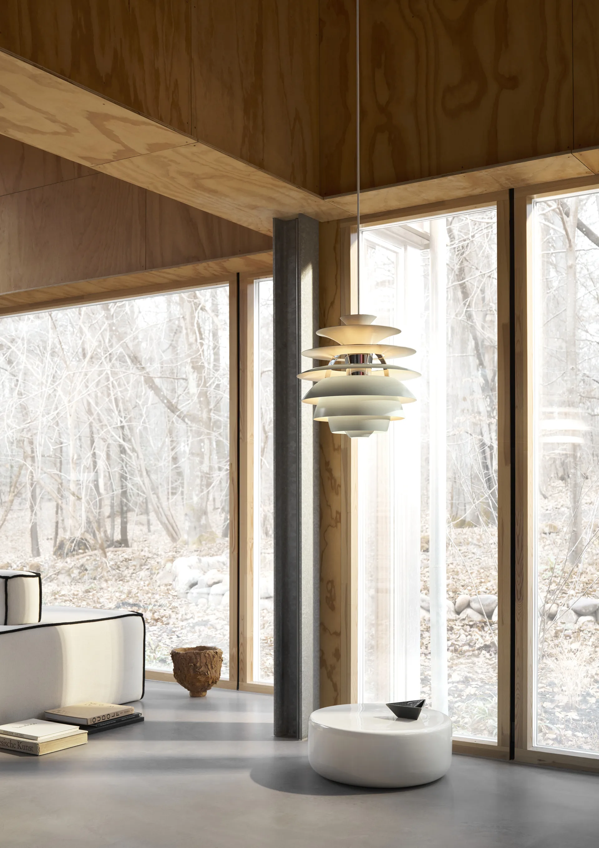 PH Snowball Pendelleuchte, Dusty blue-chrome Louis Poulsen