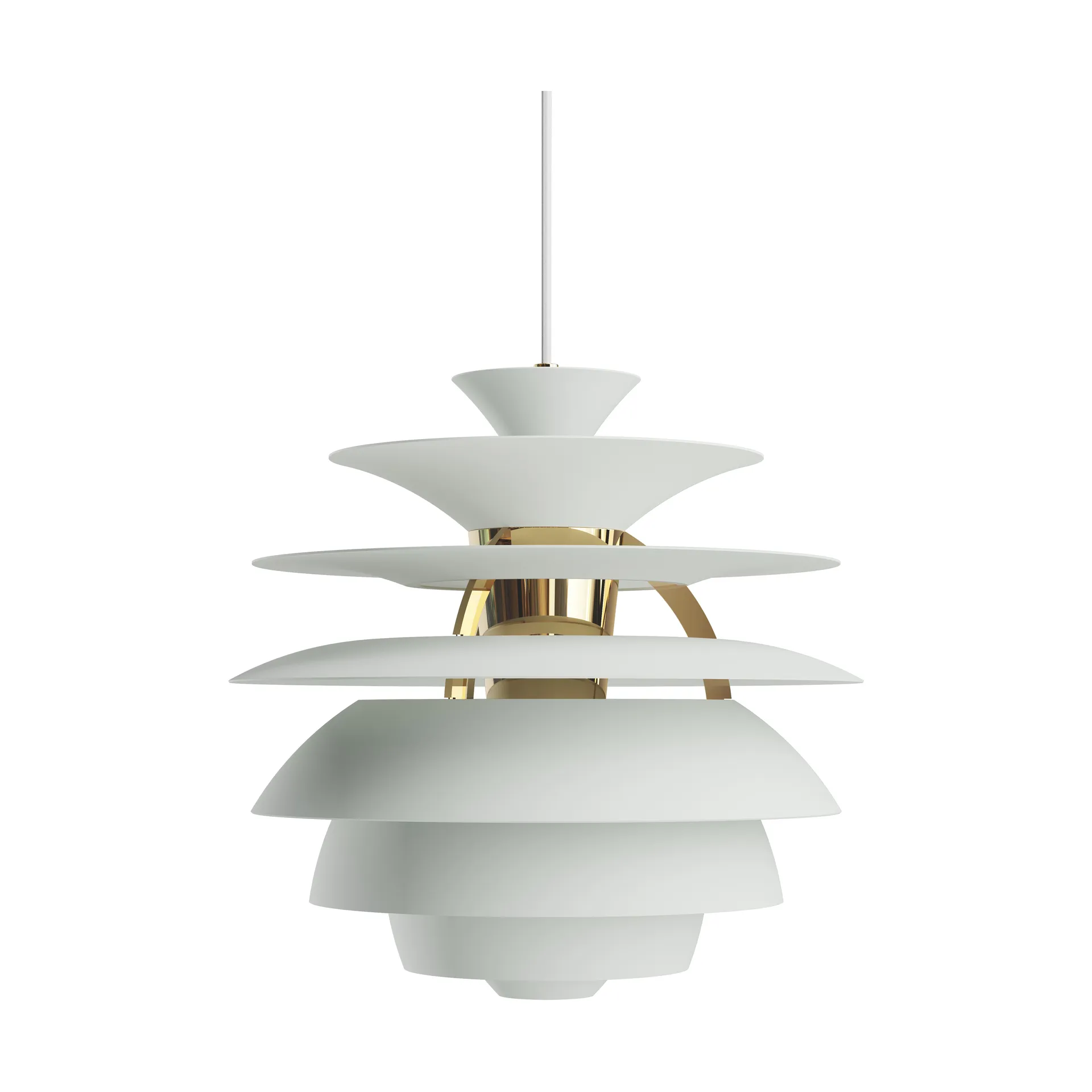 PH Snowball Pendelleuchte, Dusty green-brass Louis Poulsen