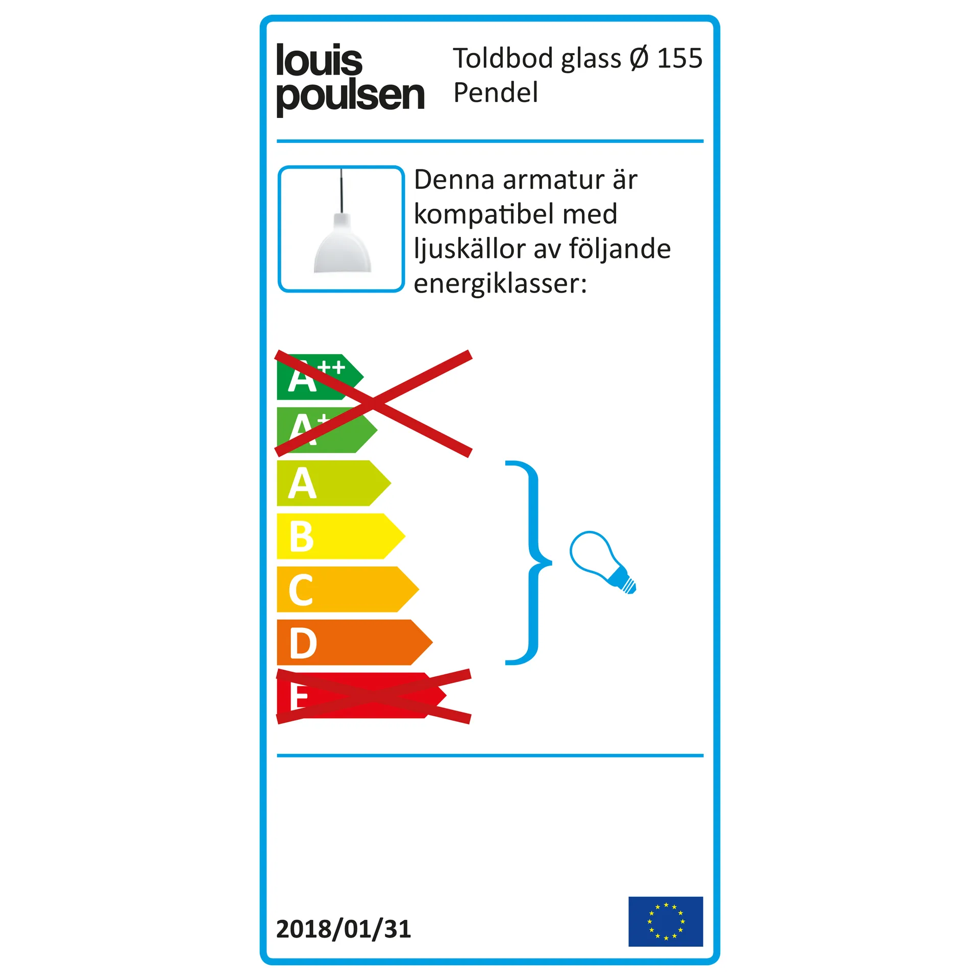 Toldbod 155 Pendelleuchte, Opalglas weiß Louis Poulsen