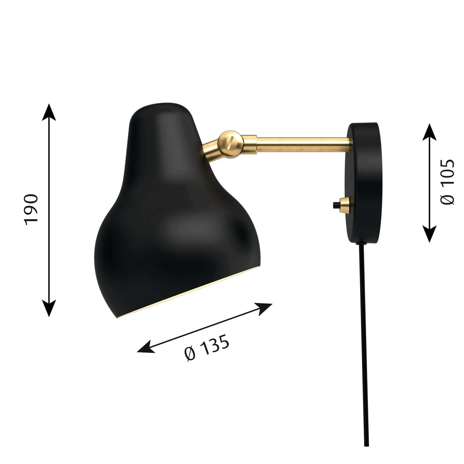 VL38 Wandleuchte, Schwarz Louis Poulsen