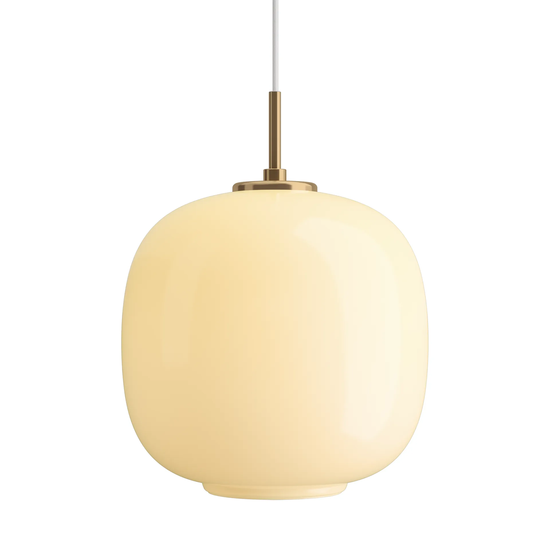 VL45 Radiohus Pendelleuchte Ø25cm, Brass-pale yellow glass Louis Poulsen