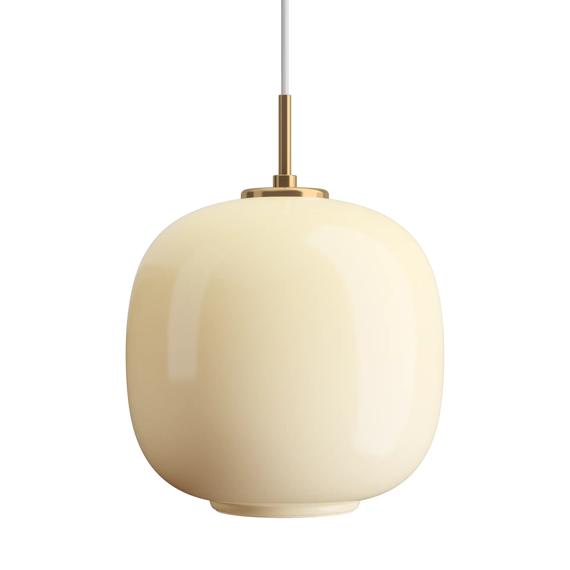 VL45 Radiohus Pendelleuchte Ø25cm, Brass-pale yellow glass Louis Poulsen