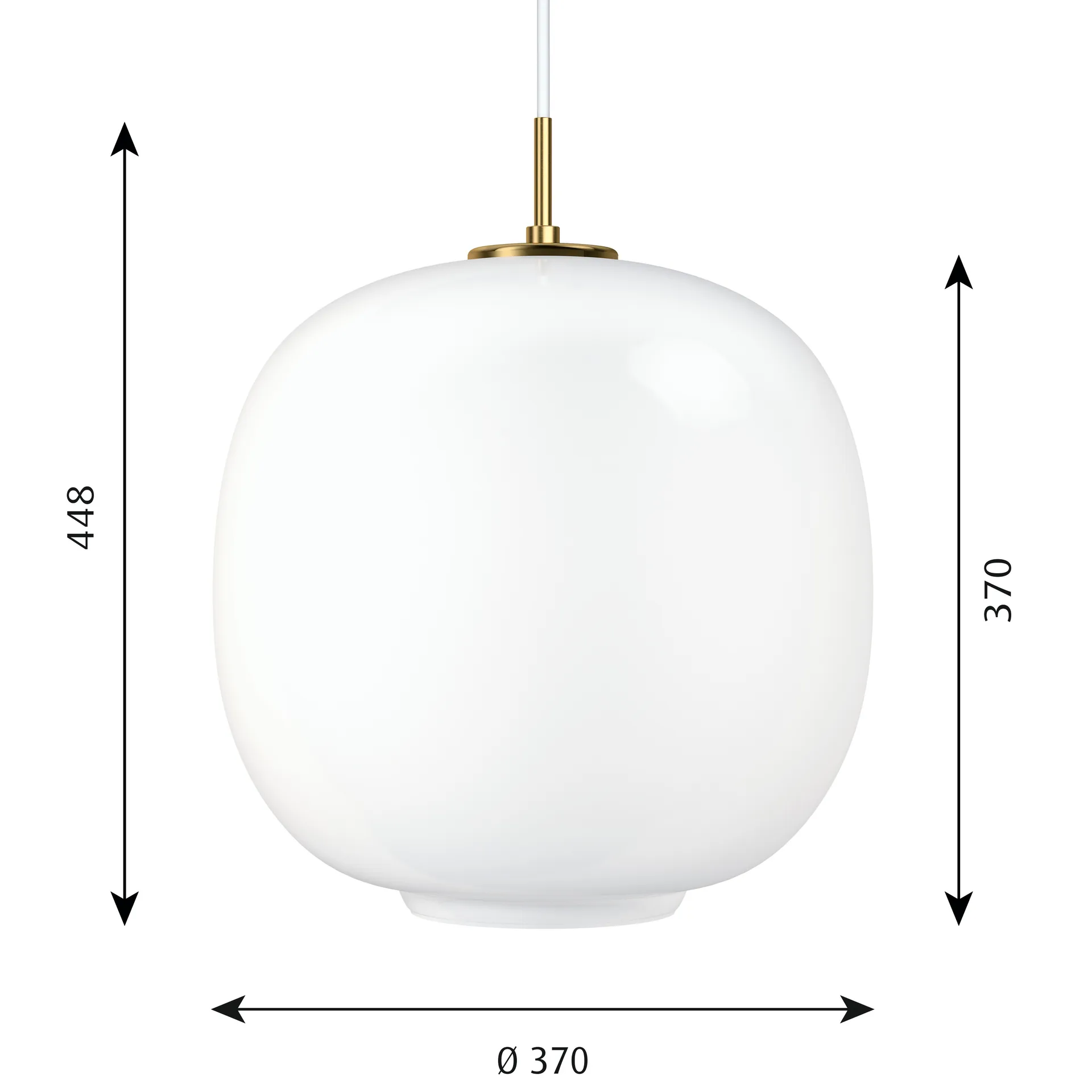 VL45 Radiohus Pendelleuchte Ø37cm, Brass-white opal glass Louis Poulsen