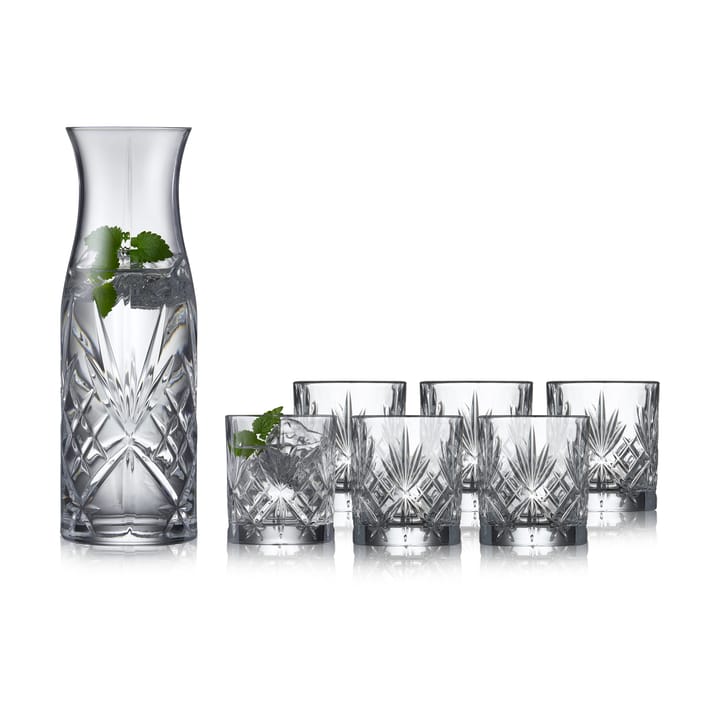 Melodia Karaffe und Wasserglas 7 Teile - Kristall - Lyngby Glas