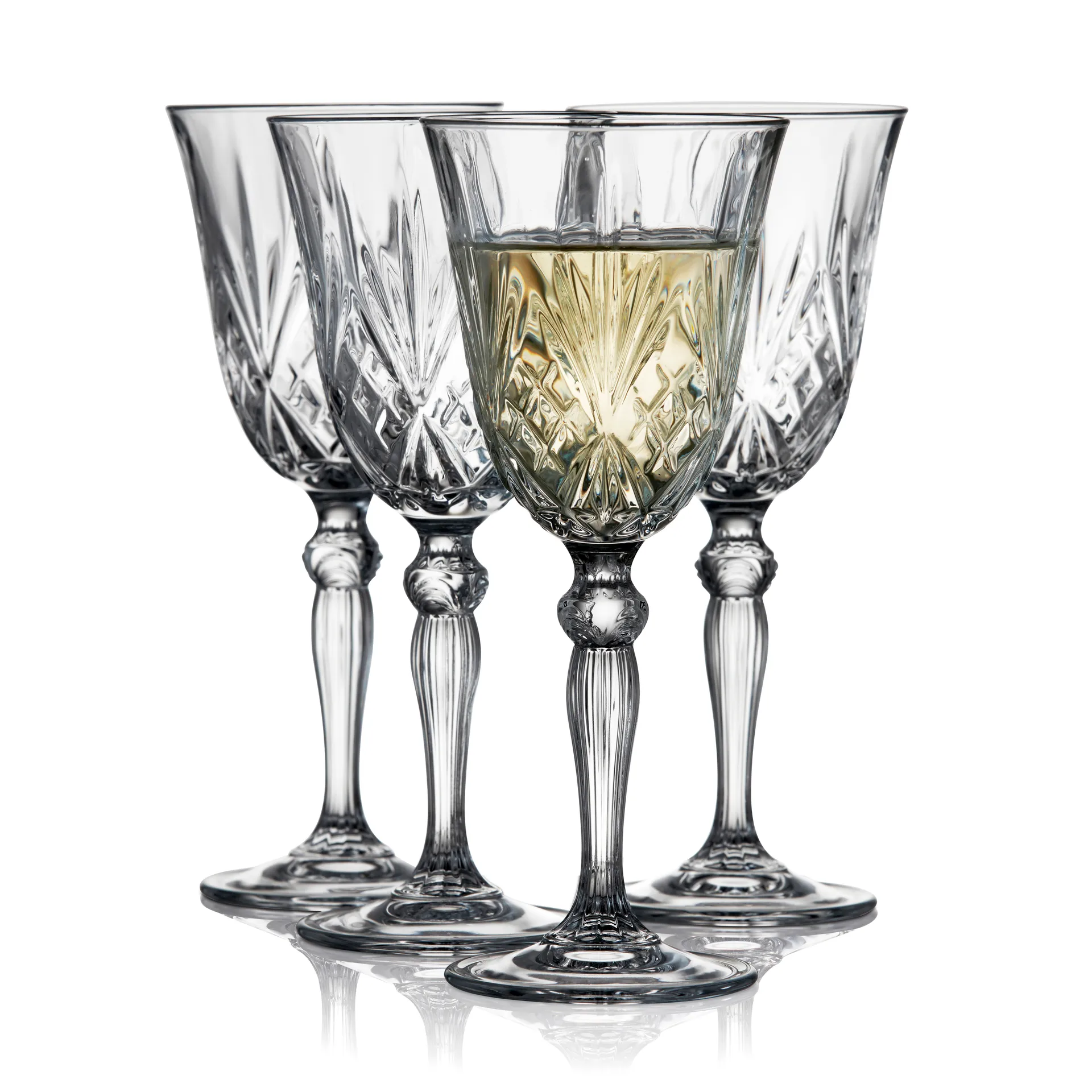 Melodia Weißweinglas 21 cl 4er Pack, Kristall Lyngby Glas