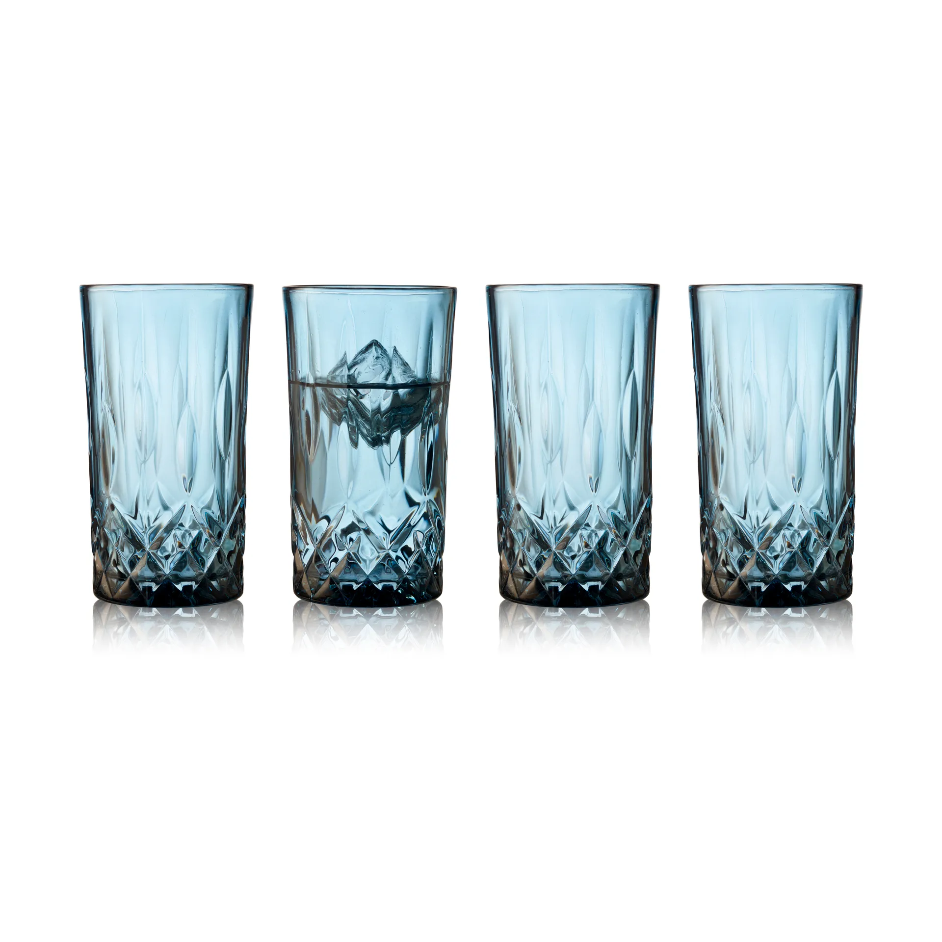 Sorrento highball Glas 38 cl 4er Pack, Blue Lyngby Glas