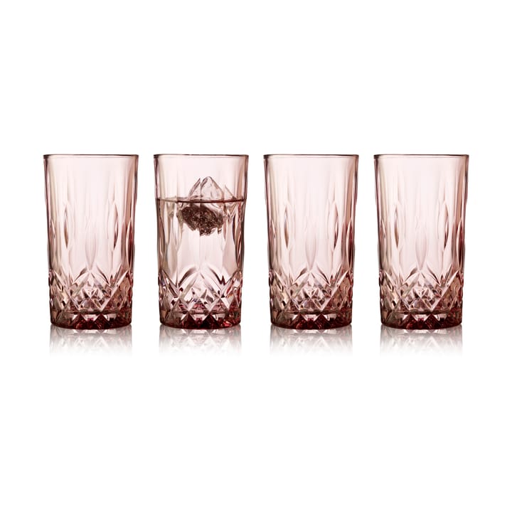 Sorrento highball Glas 38 cl 4er Pack - Pink - Lyngby Glas